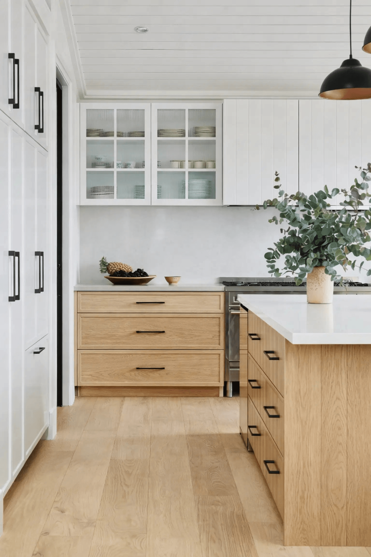 White Oak and Dove White Slim Shaker