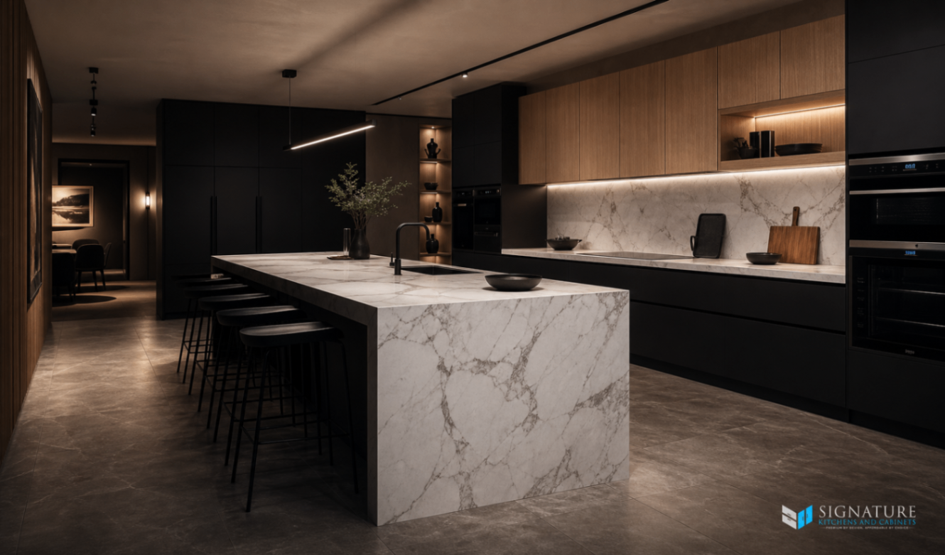 Signature frameless kitchen cabinet finishes